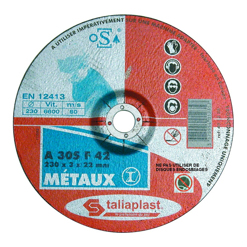 DISQUE ABRASIF POUR METAUX 125MM TALIAPLAST | 401236