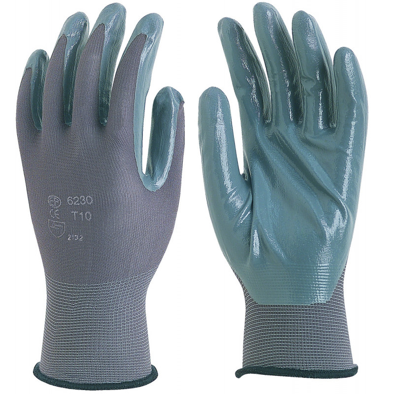 PAIRE DE GANTS POLYAMIDE ENDUITS NITRILE (T10) TALIAPLAST | 371118