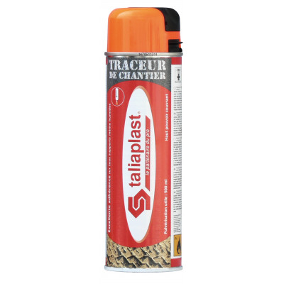 TRACEUR DE CHANTIER 500ML ORANGE FLUO TALIAPLAST | 521005
