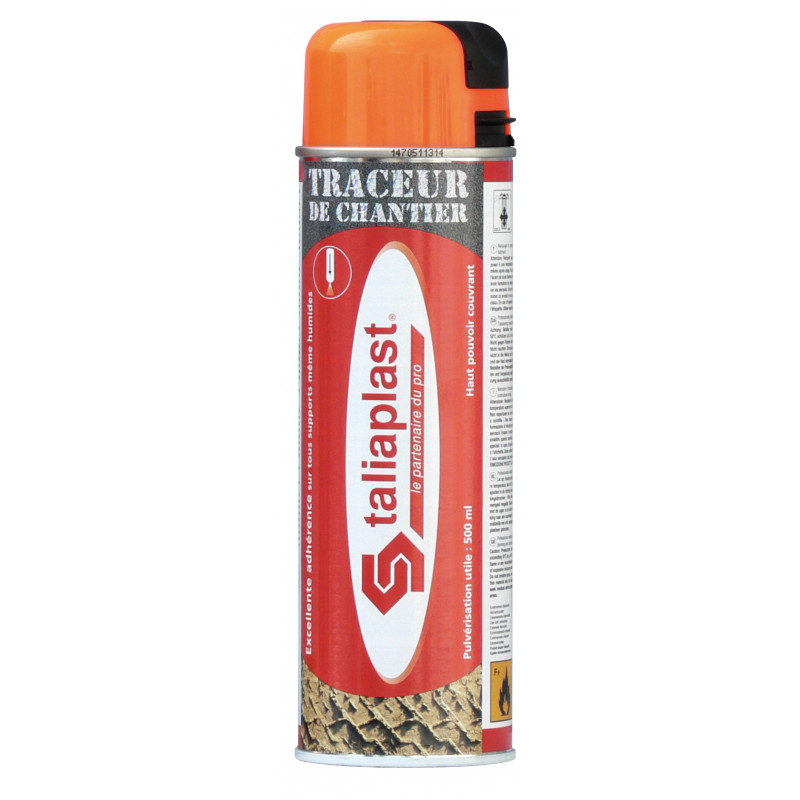 TRACEUR DE CHANTIER 500ML ORANGE FLUO TALIAPLAST | 521005