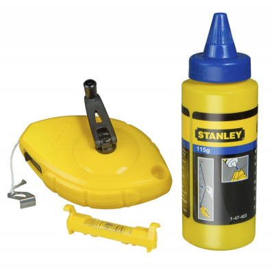 BLEU A TRACER MAÇONNERIE CORDEAU TRACEUR 30M KIT  STANLEY 0-47-443