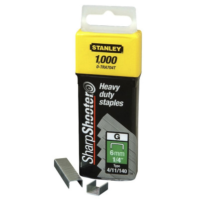 AGRAFES 6MM TYPE G - BOITE DE 1000 PIÈCES STANLEY 1-TRA704T