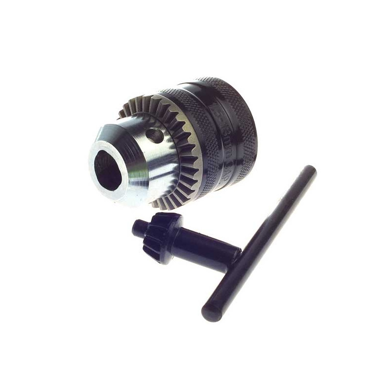 Mandrin à Clé B16 - Capacité 1,5-13 Mm - Alésage Conique 16 Mm - Pour Fraiseuse, Tour, Perceuse - Noir/argent