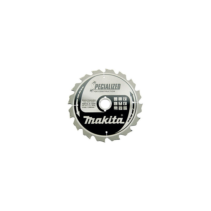 Makita B-13699 Lames carbures ''Specialized'' Construction, pour scies circulaires
