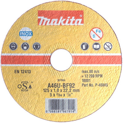 Makita B-46931 Disques à tronçonner métal et inox pour meuleuses