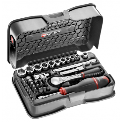 Coffret cliquet + douilles 1/4'' 6 pans 37 pièces Facom | RL.161-6P6
