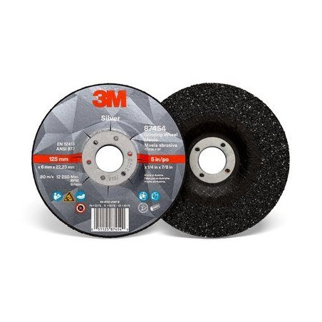 Disque à ébarber 3M™ Silver moyeu déporté T27 125 mm x 7 mm x 22.23 mm, 36+ | 51748