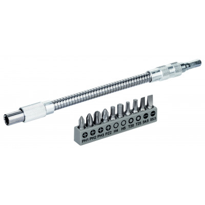 Flexible de vissage (200mm) + 10 embouts Bosch Professional | 2608522376