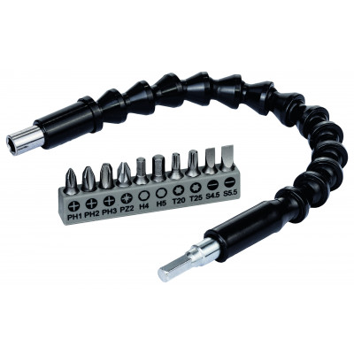 Flexible de vissage (300mm) + 10 embouts Bosch Professional | 2608522377