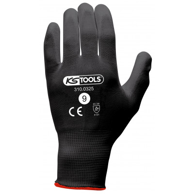 Gants microfibres noirs, T.11, 12 paires KS Tools | 310.0335