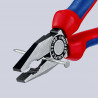 Pince universelle avec gaines bi-matière noire atramentisée 180 mm KNIPEX | 03 02 180