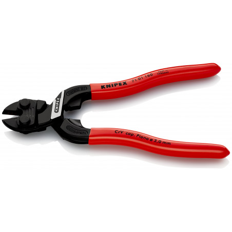 Coupe-boulons CoBolt® S compact gainées en plastique noire atramentisée 160 mm KNIPEX | 71 01 160