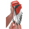 JEU DE 6 CLES POLYGONALES A CLIQUET TETE 15° SUR SUPPORT FACOM | 65.JP6PB