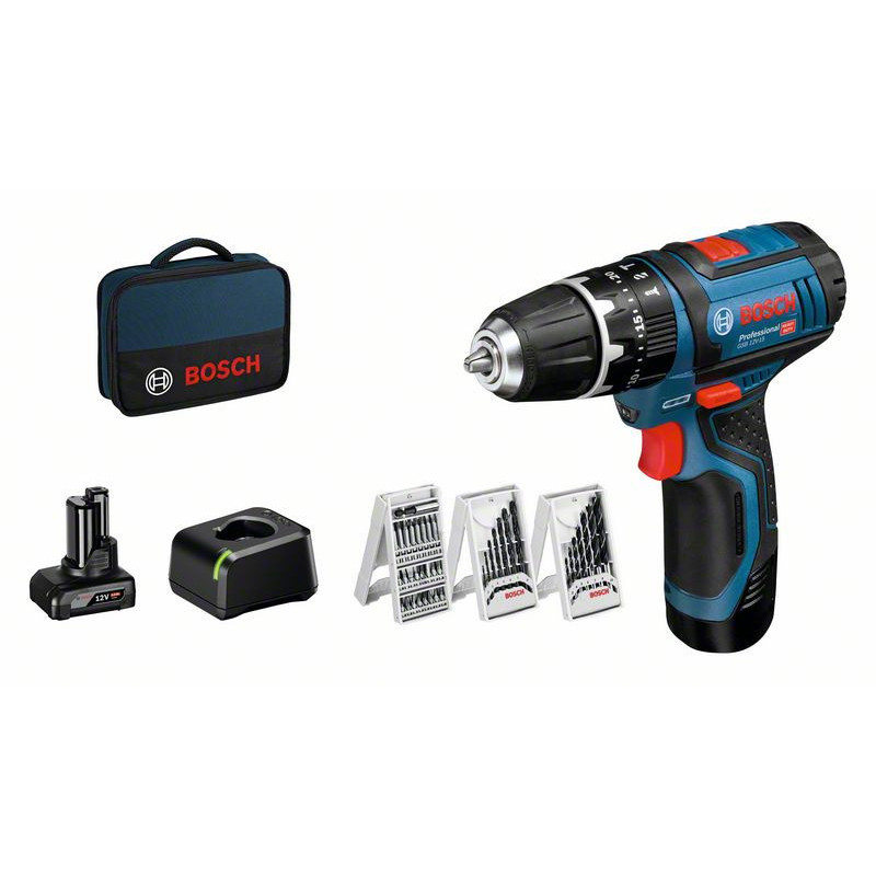 Perceuse-visseuse à percussion sans fil 12 V GSB 12V-15 1x2,0Ah 1x4,0Ah GAL 12V-20 sacoche BOSCH | 06019B690G