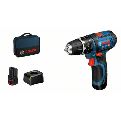 Perceuse visseuse à percussion GSB 12V-15 2x2,0Ah GAL 12V-20 sacoche BOSCH | 06019B690H