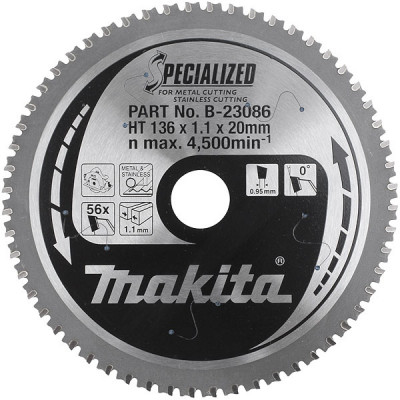 Makita B-47173 Lames carbures ''Specialized'' Inox et Métal, pour scies circulaires à métaux à batterie