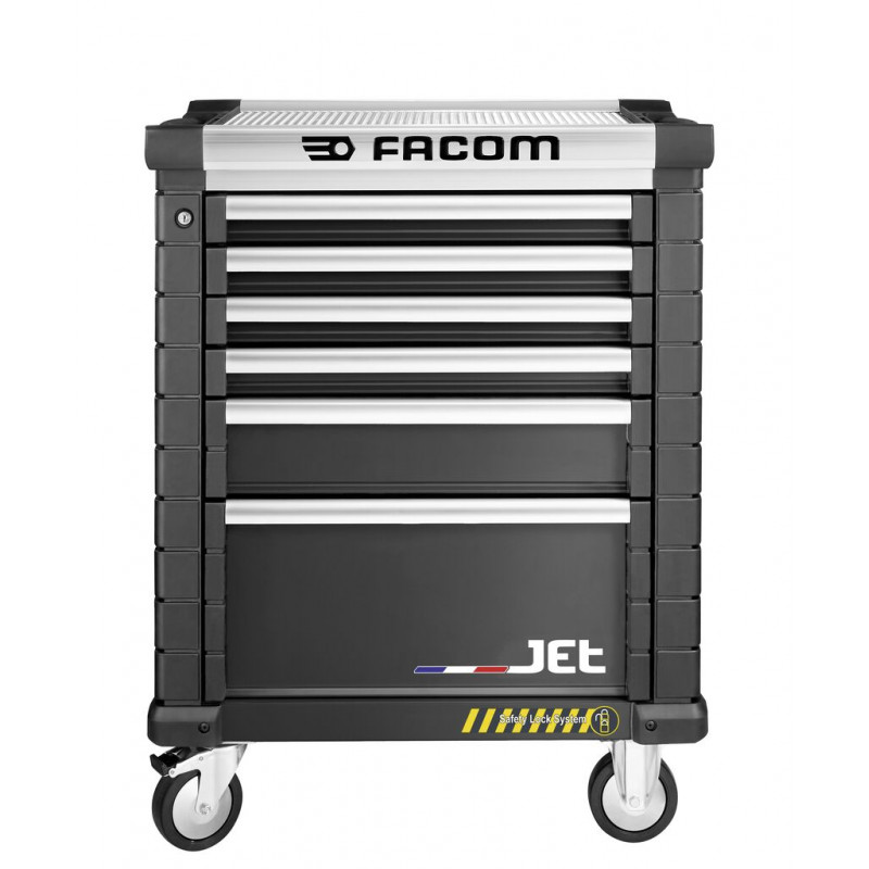Servante d'atelier sécurité FACOM JET 6 tiroirs 3 modules par tiroir noire anti basculement FACOM | JET.6NM3ASPF