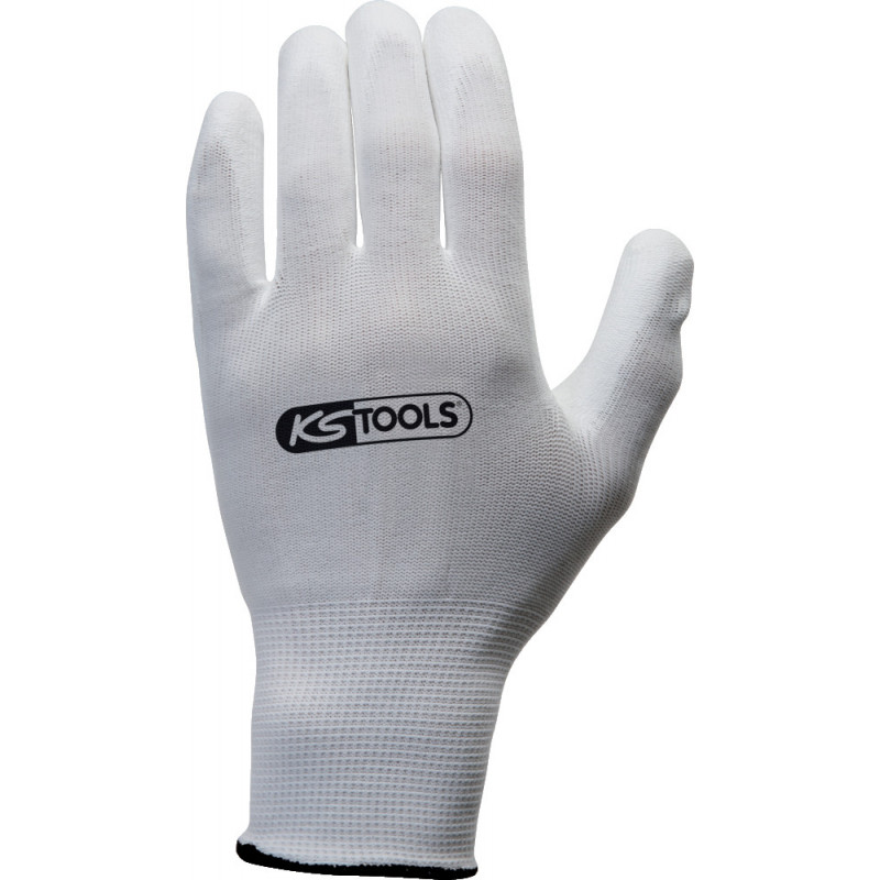 Gants microfibres blancs, T.9, 12 paires KSTools | 310.0310