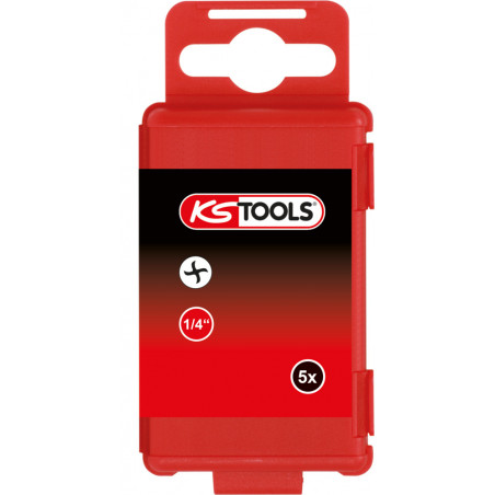 Boîte de 5 embouts de vissage TORQ-SET®, L.75 mm - 1/4'' -  4 KSTools | 911.8382