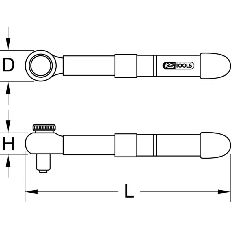 Mini-clé dynamométrique 1/2 KS Tools, isolé 1000 V, 5 - 25 Nm