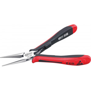 Pince ESD à becs longs demi-ronds striés, 155 mm KSTools | 500.7072