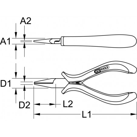 KS TOOLS Pince Plate à Extraire Les Durites - 195 Mm - Gamme Classic - Pour Professionnels Et Amateurs