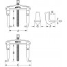 Extracteur hydraulique universel à 2 griffes à blocage rapide, 80-250 mm, 325 mm KSTools | 620.0076