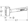 Massette INOX, manche fibre - 8100g KSTools | 964.2012