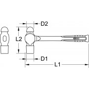 Marteau de serrurier anglais forme 680 g. - Hoffmann Group