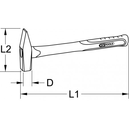 Marteau de mécanicien INOX, manche en fibre, 1000g KSTools | 964.2042