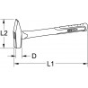 Marteau de mécanicien INOX, manche en fibre, 2000g KSTools | 964.2044