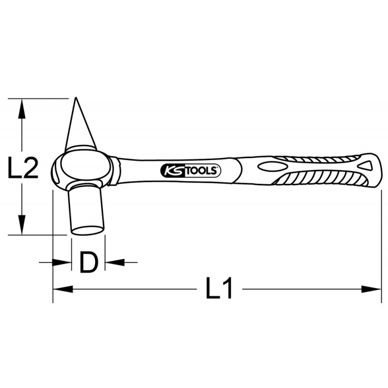 Marteau de test, INOX, 500g KSTools | 964.2032