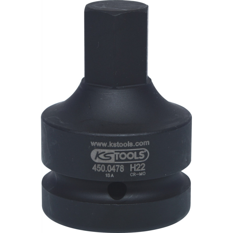 Douille tournevis à chocs 6 pans 1'', 22 mm KSTools | 450.0478