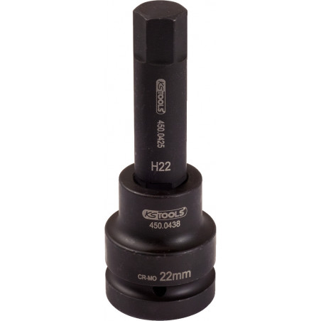 Douille tournevis longue à chocs 6 pans 1'', 17 mm KSTools | 450.0491