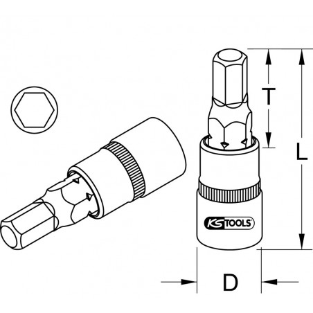 Douille tournevis 6 pans ULTIMATE 1/2'', L.55 mm - 11 mm KSTools | 911.5301