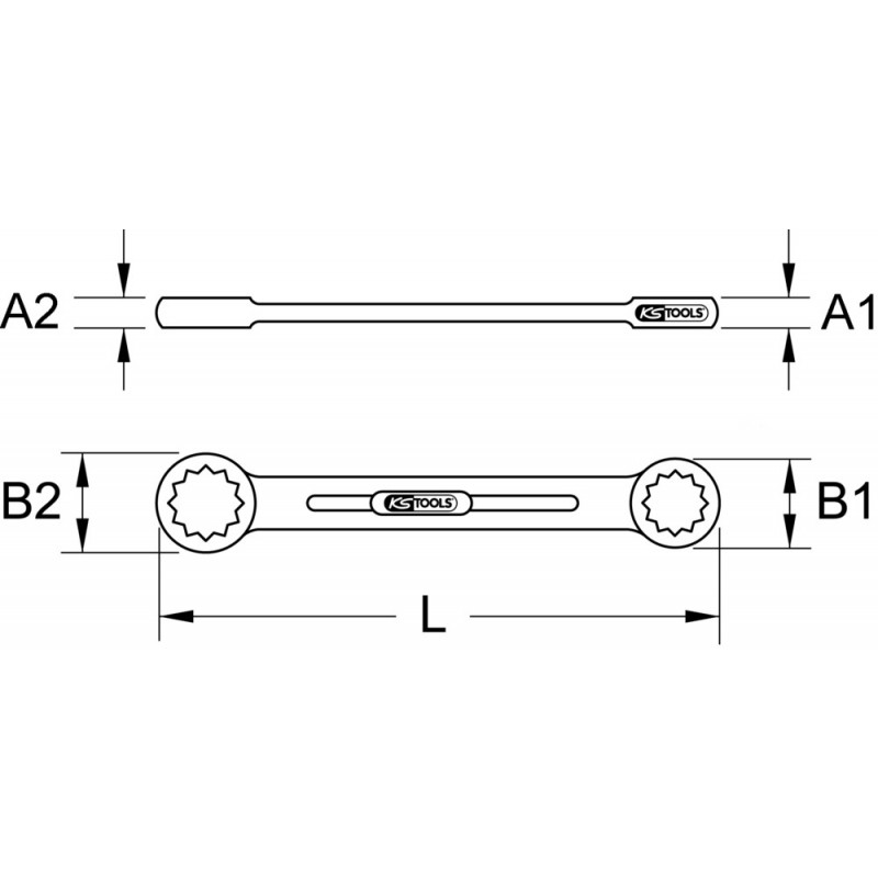 Clé polygonale 12 pans extra-longue, 6 x 8 mm KSTools | 518.1802