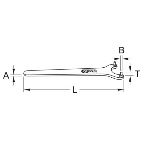 Clé à ergot brunie articulée pour écrous à empreintes sur le dessus, 125 - 200 mm KSTools | 517.2378