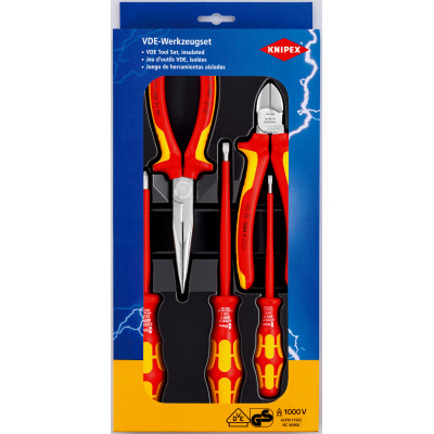 Assortiment de 2 pinces et 3 tournevis Wera - Bi-matière - Isolés 1000V - KNIPEX | 00 20 13