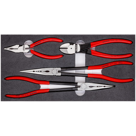 Jeu de 4 pinces "Automobile" sur plateau mousse pour servante - KNIPEX | 00 20 01 V16