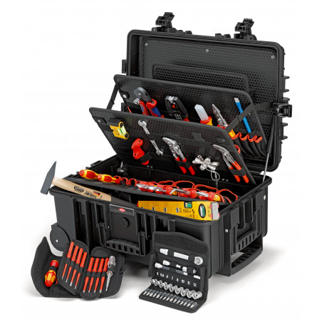 Mallette à outils "Robust45" Électro 63 outils - Antichoc Etanche poussière/eau - KNIPEX | 00 21 37