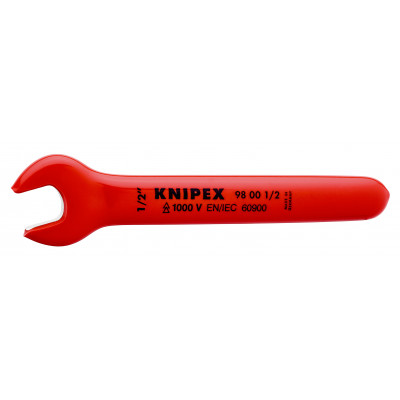 Clé à fourche - 1/2'' - Tête inclinée à 15° - Longueur 140mm - Isolée 1000V - KNIPEX | 98 00 1/2"