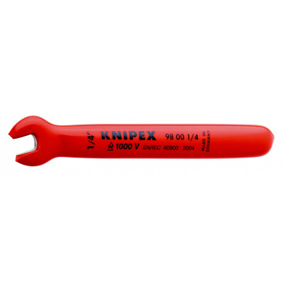 Clé à fourche - 1/4'' - Tête inclinée à 15° - Longueur 110mm - Isolée 1000V - KNIPEX | 98 00 1/4"