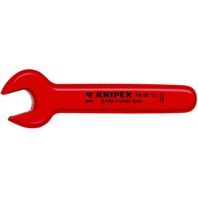 Clé à fourche - 14mm - Tête inclinée à 15° - Longueur 135mm - Isolée 1000V - KNIPEX | 98 00 14