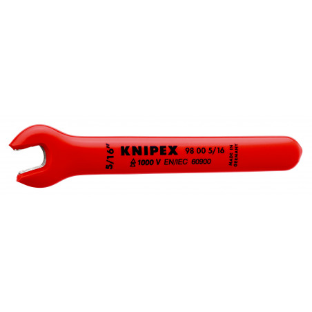 Clé à fourche - 5/16'' - Tête inclinée à 15° - Longueur 110mm - Isolée 1000V - KNIPEX | 98 00 5/16"