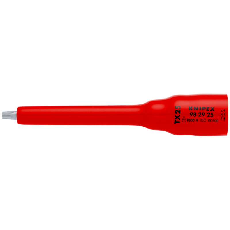 Douille 3/8" Torx® TX25 - 123 mm - Carré femelle 3/8" - Isolée 1000V - KNIPEX | 98 29 25