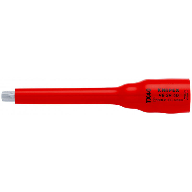 Douille 3/8" Torx® TX40 - 123 mm - Carré femelle 3/8" - Isolée 1000V - KNIPEX | 98 29 40