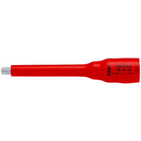 Douille 3/8" Torx® TX40 - 123 mm - Carré femelle 3/8" - Isolée 1000V - KNIPEX | 98 29 40