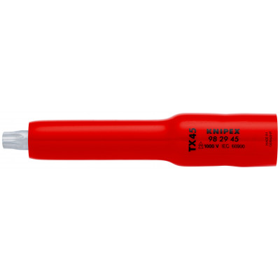 Douille 3/8" Torx® TX45 - 117 mm - Carré femelle 3/8" - Isolée 1000V - KNIPEX | 98 29 45