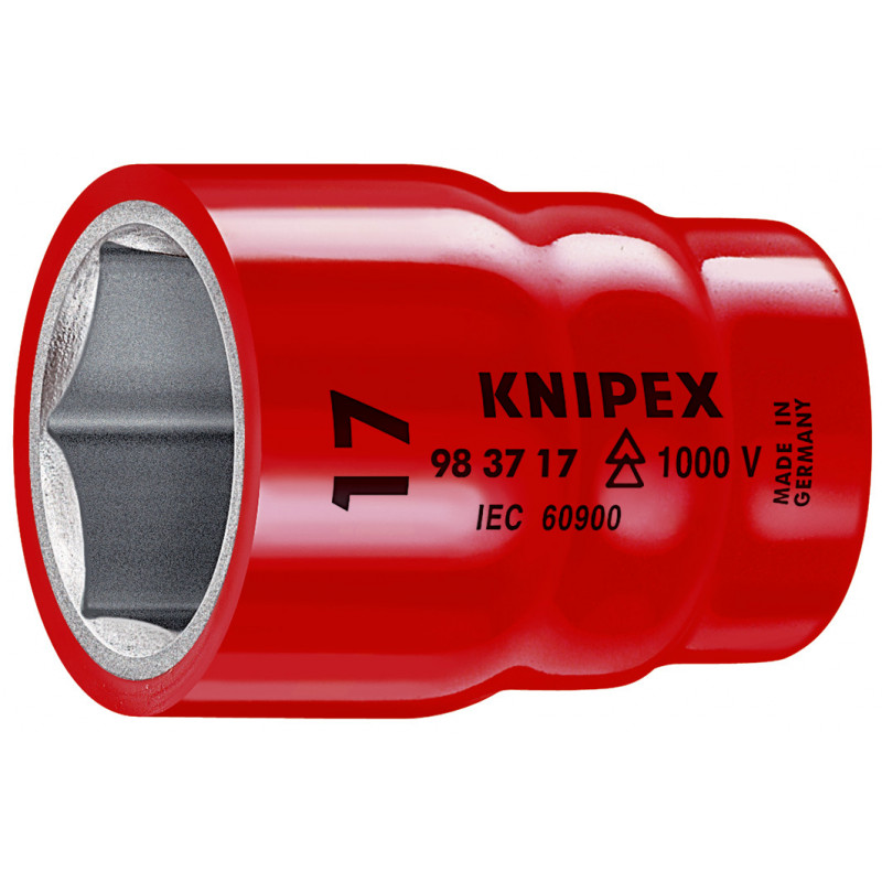 Douille - 16mm - Carré femelle 3/8" - 6 pans - Gainage surmoulé isolé 1000V - KNIPEX | 98 37 16