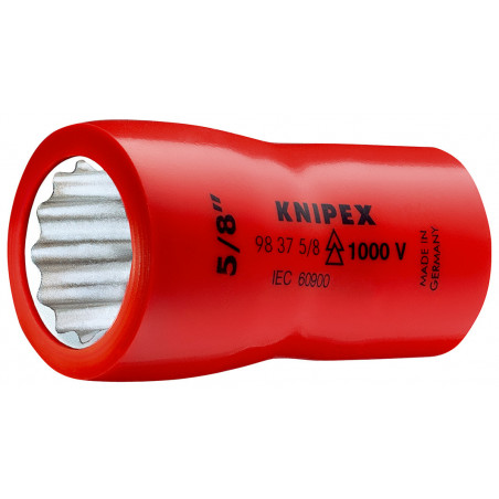 Douille - 3/4" - Carré femelle 3/8" - 12 pans - Gainage surmoulé isolé 1000V - KNIPEX | 98 37 3/4"